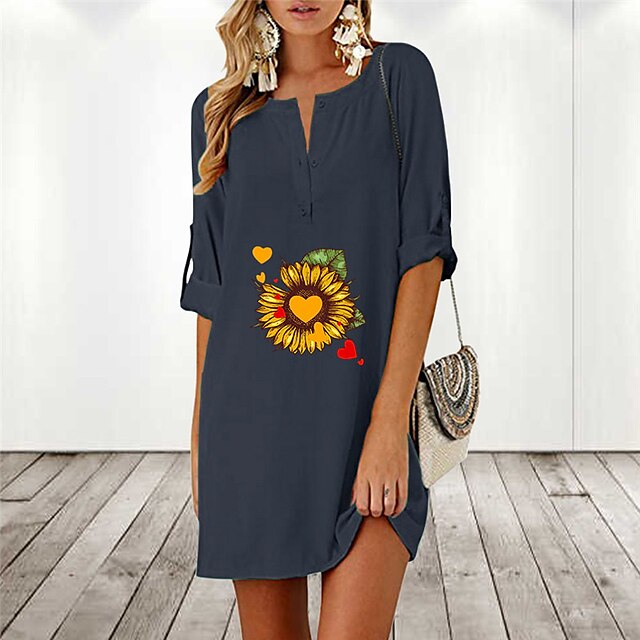 Women's Shift Dress Short Mini Dress Black Gray Navy Blue Half Sleeve Floral Print Spring Summer V Neck Stylish Casual Modern 2022 S M L XL XXL
Women's Shift Dress Short Mini Dress Black Gray Navy Blue Half Sleeve Floral Print Spring Summer V Neck Stylish Casual Modern 2022 S M L XL XXL