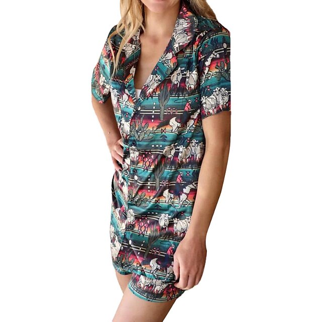 Women's Romper Print Floral Shirt Collar Casual Street Daily Regular Fit Short Sleeve Green S M L Spring
Women's Romper Print Floral Shirt Collar Casual Street Daily Regular Fit Short Sleeve Green S M L Spring