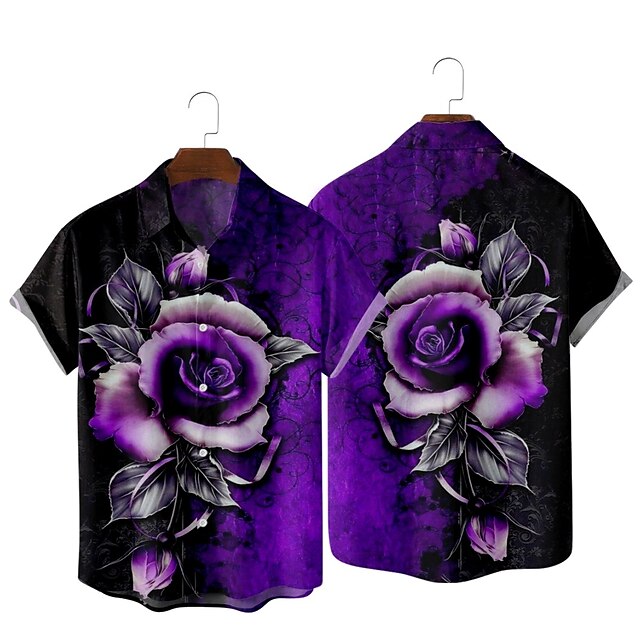 Men's Shirt 3D Print Rose Classic Collar Party Daily 3D Print Short Sleeve Tops Classic Hawaiian Comfortable Purple
Men's Shirt 3D Print Rose Classic Collar Party Daily 3D Print Short Sleeve Tops Classic Hawaiian Comfortable Purple