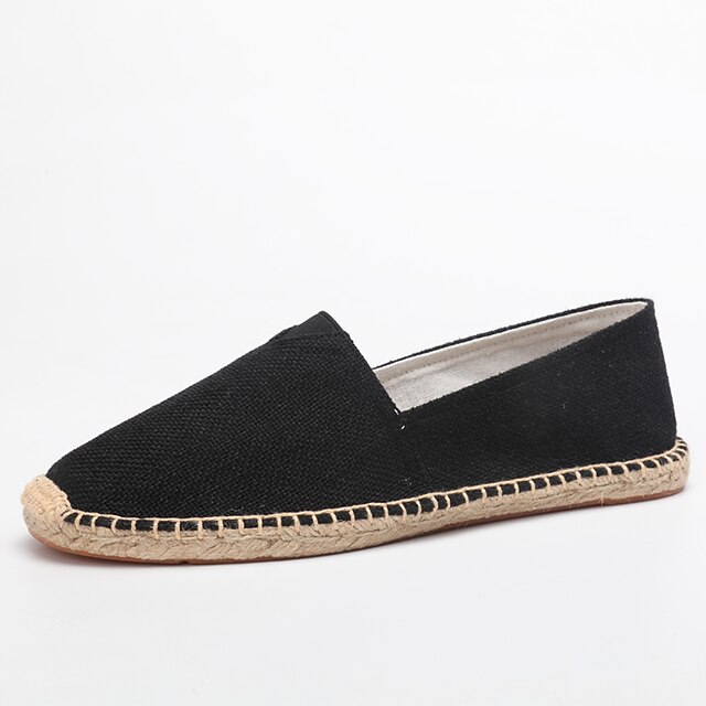 Women's Slip-Ons Espadrilles Loafer Mules Flat Heel Round Toe Casual Minimalism Daily Walking Shoes Canvas Linen Loafer Spring Summer Embroidered Black Light Grey Khaki
Women's Slip-Ons Espadrilles Loafer Mules Flat Heel Round Toe Casual Minimalism Daily Walking Shoes Canvas Linen Loafer Spring Summer Embroidered Black Light Grey Khaki