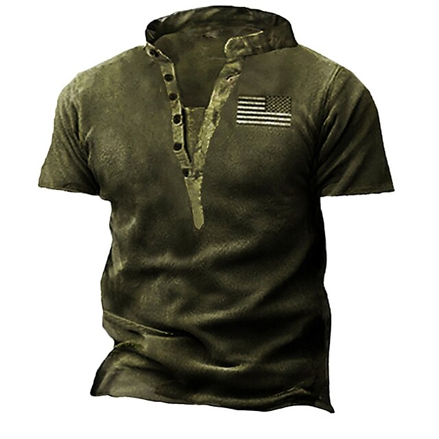 Men's Henley Shirt Tee T shirt Graphic National Flag Henley Casual Daily Button-Down Print Short Sleeve Tops Fashion Vintage Retro Big and Tall Army Green
Men's Henley Shirt Tee T shirt Graphic National Flag Henley Casual Daily Button-Down Print Short Sleeve Tops Fashion Vintage Retro Big and Tall Army Green