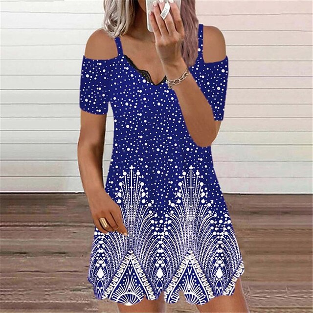 Women's Shift Dress Short Mini Dress Blue Black Purple Pink Red Short Sleeve Floral Hollow Out Print Spring Summer V Neck Casual Vacation 2022 S M L XL XXL 3XL
Women's Shift Dress Short Mini Dress Blue Black Purple Pink Red Short Sleeve Floral Hollow Out Print Spring Summer V Neck Casual Vacation 2022 S M L XL XXL 3XL