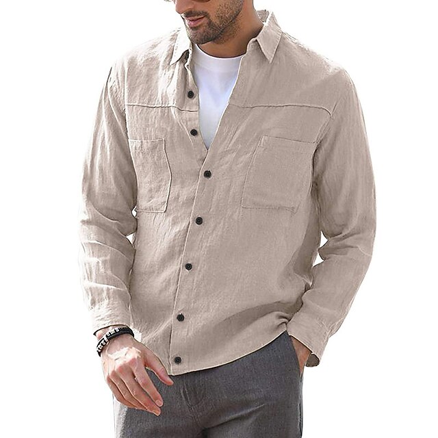Men's Shirt Solid Color Button Down Collar Casual Daily Long Sleeve Tops Simple Lightweight Casual Classic Khaki
Men's Shirt Solid Color Button Down Collar Casual Daily Long Sleeve Tops Simple Lightweight Casual Classic Khaki