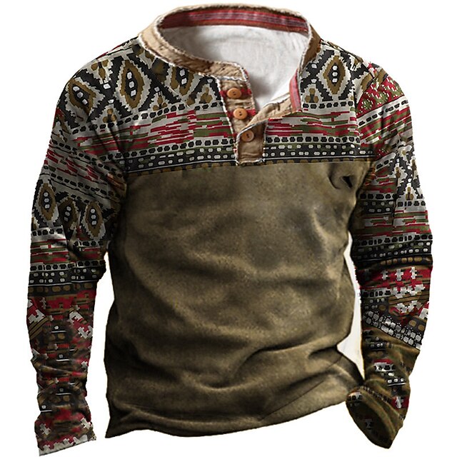 Men's Henley Shirt Tee T shirt 3D Print Graphic Color Block Argyle Henley Casual Daily Button-Down Print Long Sleeve Tops Fashion Vintage Big and Tall Military Style Coffee / Spring / Summer
Men's Henley Shirt Tee T shirt 3D Print Graphic Color Block Argyle Henley Casual Daily Button-Down Print Long Sleeve Tops Fashion Vintage Big and Tall Military Style Coffee / Spring / Summer