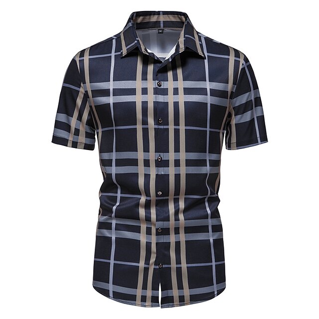 Men's Shirt Lattice Classic Collar Street Casual Print Short Sleeve Tops Business Lightweight Casual Fashion Navy Blue
Men's Shirt Lattice Classic Collar Street Casual Print Short Sleeve Tops Business Lightweight Casual Fashion Navy Blue