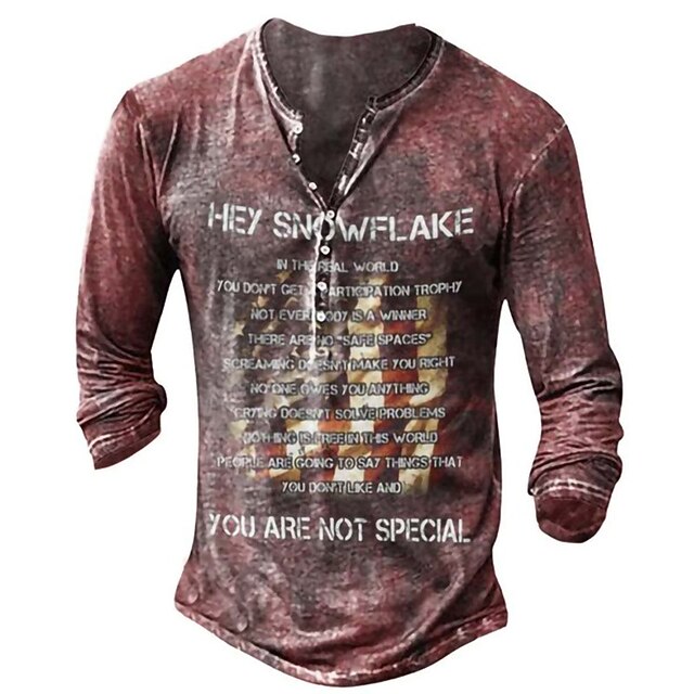 Men's Unisex Henley Shirt T shirt 3D Print Graphic Prints Letter Henley Street Daily Button-Down Print Long Sleeve Tops Basic Casual Fashion Retro Wine
Men's Unisex Henley Shirt T shirt 3D Print Graphic Prints Letter Henley Street Daily Button-Down Print Long Sleeve Tops Basic Casual Fashion Retro Wine
