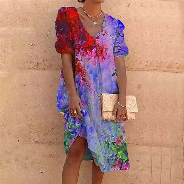 Women's Shift Dress Midi Dress Green Blue Purple Short Sleeve Floral Tie Dye Print Spring Summer V Neck Casual Vacation Puff Sleeve 2022 S M L XL XXL
Women's Shift Dress Midi Dress Green Blue Purple Short Sleeve Floral Tie Dye Print Spring Summer V Neck Casual Vacation Puff Sleeve 2022 S M L XL XXL