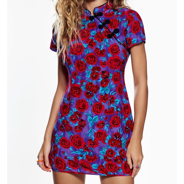 Women's Cheongsam Dress Short Mini Dress Red Short Sleeve Floral Print Spring Summer Round Neck Traditional Chinoiserie 2022 XS S M L
Women's Cheongsam Dress Short Mini Dress Red Short Sleeve Floral Print Spring Summer Round Neck Traditional Chinoiserie 2022 XS S M L