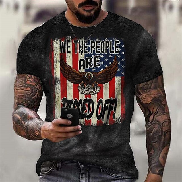 Men's T shirt 3D Print Graphic Flag Letter Crew Neck Casual Daily Print Short Sleeve Tops Casual Vintage Classic Designer Dark Gray
Men's T shirt 3D Print Graphic Flag Letter Crew Neck Casual Daily Print Short Sleeve Tops Casual Vintage Classic Designer Dark Gray