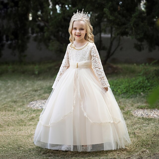 Kids Little Girls' Dress Solid Colored A Line Dress Party Performance Christening dress Ruched Mesh Lace White Pink Wine Lace Tulle Cotton Maxi Long Sleeve Princess Cute Sweet Dresses Fall Spring
Kids Little Girls' Dress Solid Colored A Line Dress Party Performance Christening dress Ruched Mesh Lace White Pink Wine Lace Tulle Cotton Maxi Long Sleeve Princess Cute Sweet Dresses Fall Spring