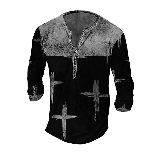 Men's Henley Shirt Tee T shirt 3D Print Graphic Color Block Cross Plus Size Henley Daily Sports Button-Down Print Long Sleeve Tops Casual Vintage Classic Designer Black
Men's Henley Shirt Tee T shirt 3D Print Graphic Color Block Cross Plus Size Henley Daily Sports Button-Down Print Long Sleeve Tops Casual Vintage Classic Designer Black