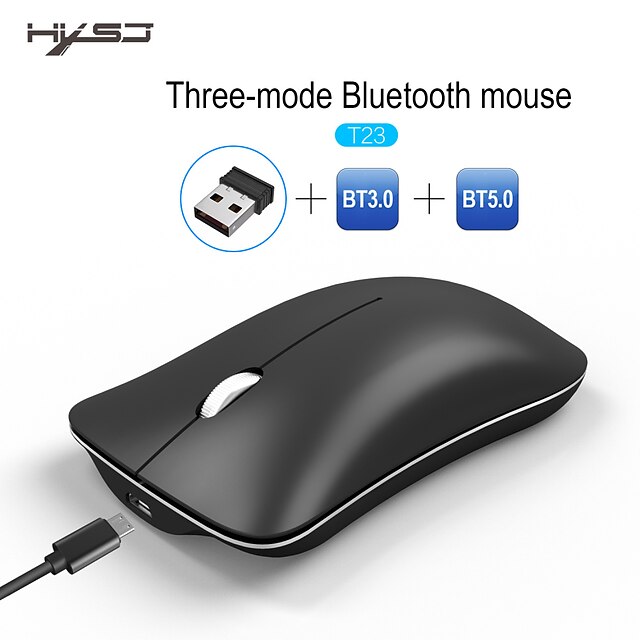 HXSJ T23 Wireless Bluetooth / Wireless 2.4G Optical Office Mouse / Silent Mouse 1600 dpi 3 pcs Keys
HXSJ T23 Wireless Bluetooth / Wireless 2.4G Optical Office Mouse / Silent Mouse 1600 dpi 3 pcs Keys