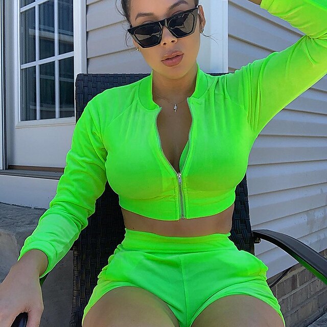 Women's Basic Plain Sport Casual Two Piece Set Crop Top Tracksuit Shorts Sets Shorts Zipper Tops
Women's Basic Plain Sport Casual Two Piece Set Crop Top Tracksuit Shorts Sets Shorts Zipper Tops