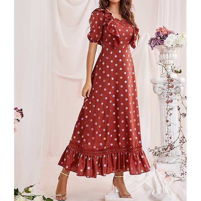 Women's A Line Dress Maxi long Dress Green Wine Short Sleeve Paisley Puff Sleeve Spring Summer Round Neck Elegant Luxurious Elegant Puff Sleeve Mesh S M L XL
Women's A Line Dress Maxi long Dress Green Wine Short Sleeve Paisley Puff Sleeve Spring Summer Round Neck Elegant Luxurious Elegant Puff Sleeve Mesh S M L XL