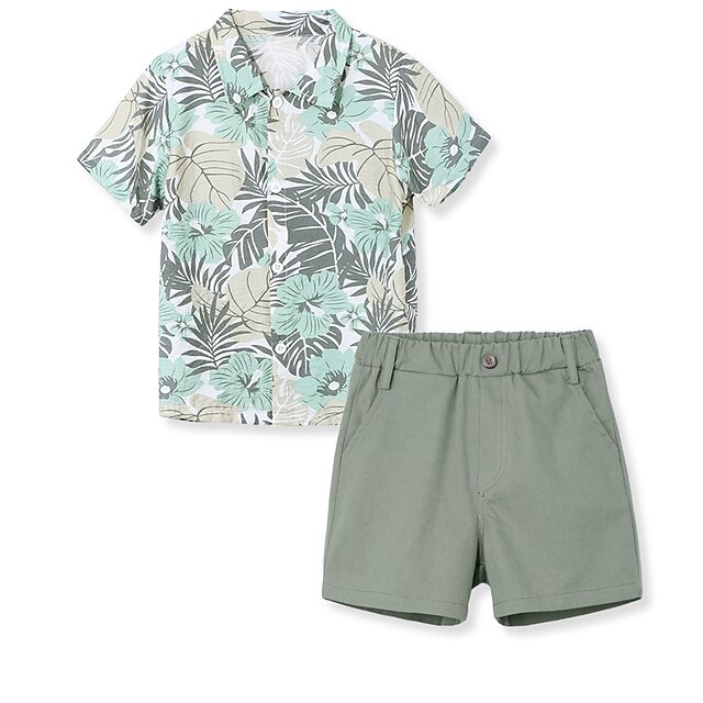 Kids Boys Shirt Shorts Clothing Set 2 Pieces Short Sleeve Green Floral Leaf Print Indoor Outdoor Casual Daily Regular 2-6 Years
Kids Boys Shirt Shorts Clothing Set 2 Pieces Short Sleeve Green Floral Leaf Print Indoor Outdoor Casual Daily Regular 2-6 Years
