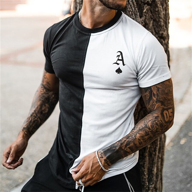 Men's T shirt Hot Stamping Graphic Letter Crew Neck Casual Daily Print Short Sleeve Tops Lightweight Fashion Big and Tall Sports Black / White
Men's T shirt Hot Stamping Graphic Letter Crew Neck Casual Daily Print Short Sleeve Tops Lightweight Fashion Big and Tall Sports Black / White
