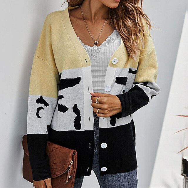 Women's Cardigan Knitted Button Color Block Leopard Stylish Casual Soft Long Sleeve Sweater Cardigans V Neck Spring Summer Gray Pink Army Green
Women's Cardigan Knitted Button Color Block Leopard Stylish Casual Soft Long Sleeve Sweater Cardigans V Neck Spring Summer Gray Pink Army Green