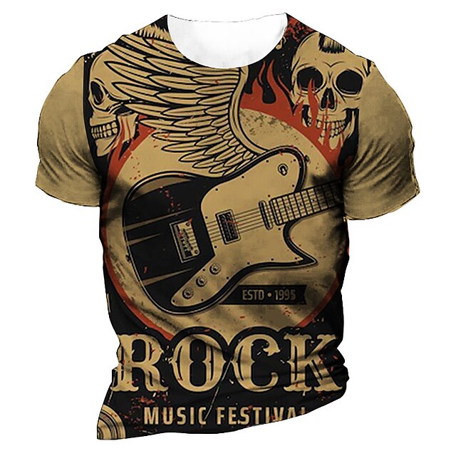 Men's Unisex T shirt 3D Print Graphic Prints Guitar Crew Neck Street Daily Print Short Sleeve Tops Casual Vintage Designer Big and Tall Khaki
Men's Unisex T shirt 3D Print Graphic Prints Guitar Crew Neck Street Daily Print Short Sleeve Tops Casual Vintage Designer Big and Tall Khaki