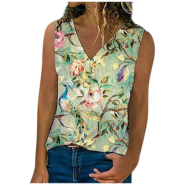 Women's Floral Theme Tank Top Vest Floral Print V Neck Casual Streetwear Tops Green Yellow / 3D Print
Women's Floral Theme Tank Top Vest Floral Print V Neck Casual Streetwear Tops Green Yellow / 3D Print