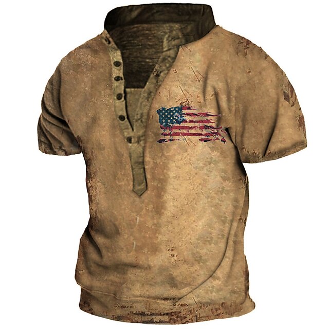 Men's Henley Shirt Tee T shirt 3D Print Graphic National Flag Henley Casual Daily Button-Down Print Short Sleeve Tops Fashion Vintage Retro Big and Tall Brown
Men's Henley Shirt Tee T shirt 3D Print Graphic National Flag Henley Casual Daily Button-Down Print Short Sleeve Tops Fashion Vintage Retro Big and Tall Brown