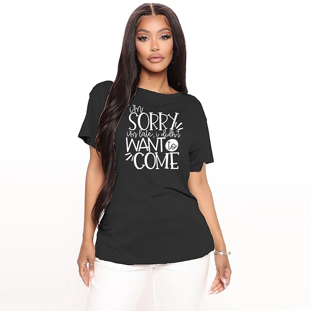 Women's T shirt Graphic Letter Print Round Neck Basic Tops 100% Cotton Green Blue White
Women's T shirt Graphic Letter Print Round Neck Basic Tops 100% Cotton Green Blue White