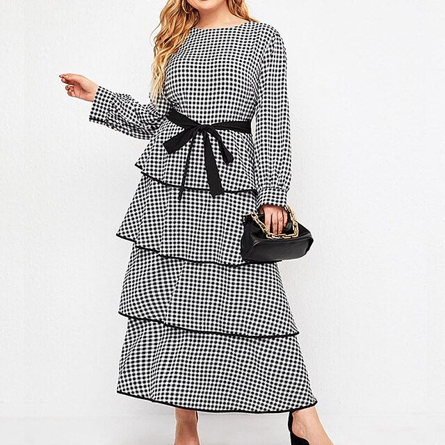 Women's Plus Size A Line Dress Plaid Round Neck Long Sleeve Spring Summer Work Maxi long Dress Date Going out Dress
Women's Plus Size A Line Dress Plaid Round Neck Long Sleeve Spring Summer Work Maxi long Dress Date Going out Dress