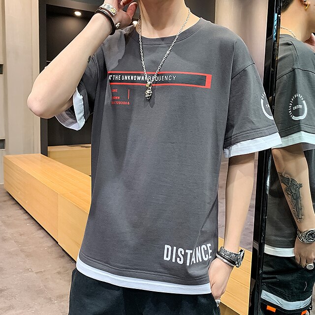 Men's T shirt Patchwork Crew Neck Casual Daily Short Sleeve Tops Lightweight Fashion Big and Tall Sports Gray
Men's T shirt Patchwork Crew Neck Casual Daily Short Sleeve Tops Lightweight Fashion Big and Tall Sports Gray