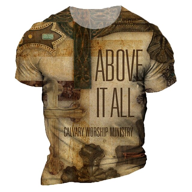 Men's Unisex T shirt 3D Print Graphic Prints Letter Crew Neck Street Daily Print Short Sleeve Tops Casual Designer Nostalgic Big and Tall Khaki
Men's Unisex T shirt 3D Print Graphic Prints Letter Crew Neck Street Daily Print Short Sleeve Tops Casual Designer Nostalgic Big and Tall Khaki