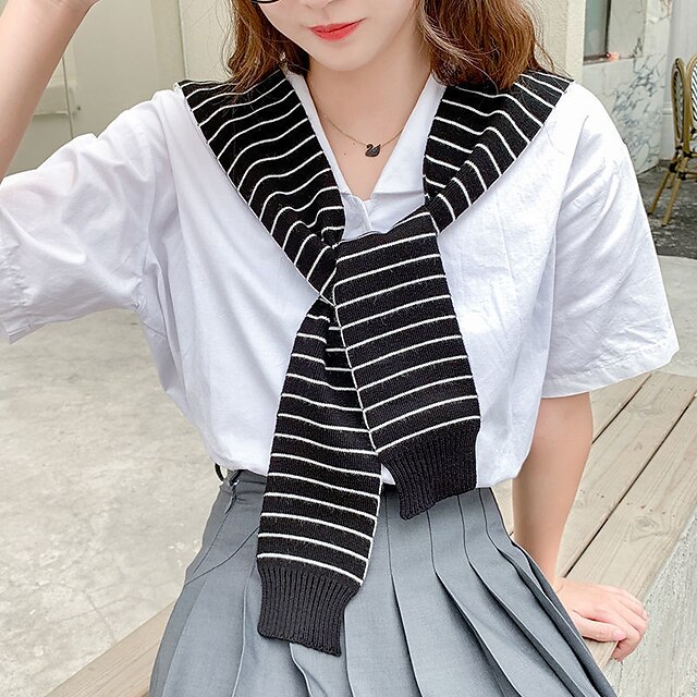 Women's Shrug Knitted Striped Stylish Elegant Casual Sleeveless Sweater Cardigans V Neck Spring Summer White / Black Blue White
Women's Shrug Knitted Striped Stylish Elegant Casual Sleeveless Sweater Cardigans V Neck Spring Summer White / Black Blue White