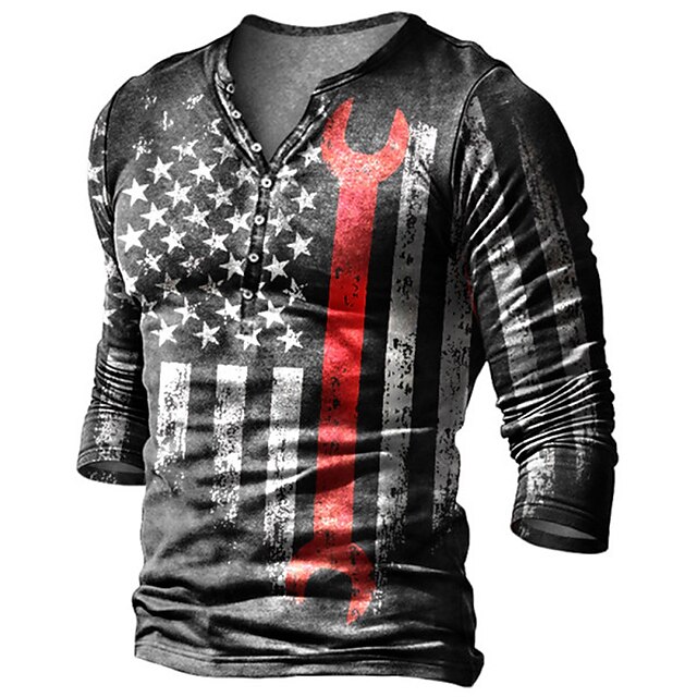 Men's Unisex Henley Shirt T shirt 3D Print Graphic Prints National Flag Henley Street Daily Button-Down Print Long Sleeve Tops Basic Casual Fashion Retro Black
Men's Unisex Henley Shirt T shirt 3D Print Graphic Prints National Flag Henley Street Daily Button-Down Print Long Sleeve Tops Basic Casual Fashion Retro Black