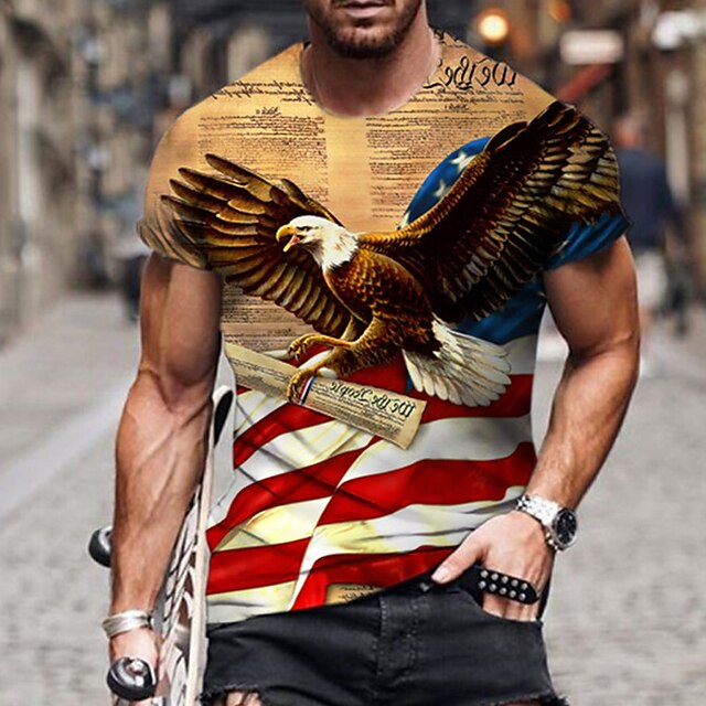 Men's Unisex T shirt 3D Print Graphic Prints Eagle National Flag Crew Neck Street Daily Print Short Sleeve Tops Casual Designer Big and Tall Sports Red
Men's Unisex T shirt 3D Print Graphic Prints Eagle National Flag Crew Neck Street Daily Print Short Sleeve Tops Casual Designer Big and Tall Sports Red