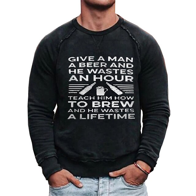 Men's Sweatshirt Pullover Graphic Beer Letter Print Sports Outdoor Casual Daily Hot Stamping Basic Casual Hoodies Sweatshirts Black Gray Red
Men's Sweatshirt Pullover Graphic Beer Letter Print Sports Outdoor Casual Daily Hot Stamping Basic Casual Hoodies Sweatshirts Black Gray Red