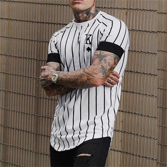 Men's T shirt Striped Crew Neck Casual Daily Short Sleeve Tops Lightweight Fashion Big and Tall Sports White
Men's T shirt Striped Crew Neck Casual Daily Short Sleeve Tops Lightweight Fashion Big and Tall Sports White