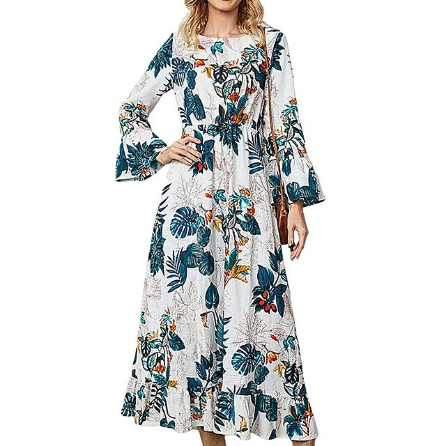 Women's Swing Dress Maxi long Dress White Long Sleeve Floral Print Spring Summer Crew Neck Casual Linen S M L XL XXL
Women's Swing Dress Maxi long Dress White Long Sleeve Floral Print Spring Summer Crew Neck Casual Linen S M L XL XXL