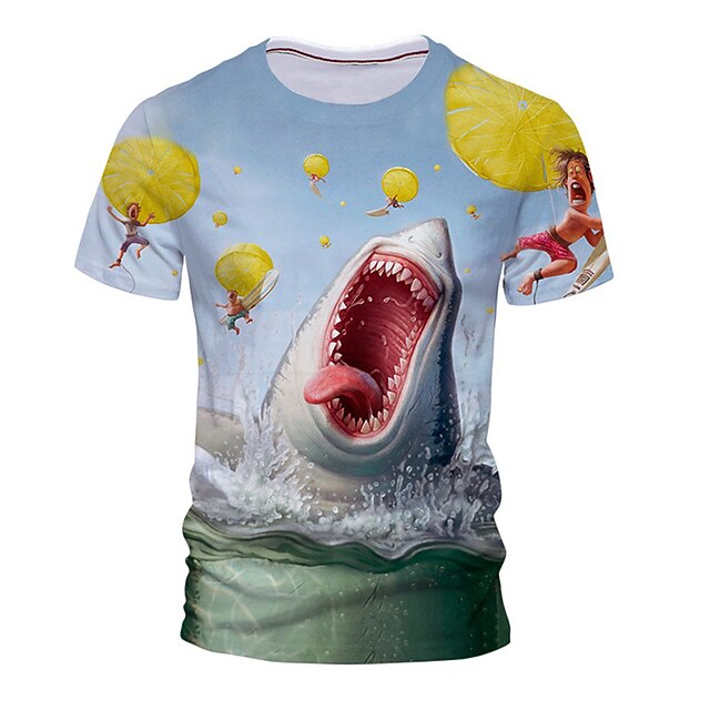 Men's Unisex T shirt 3D Print Graphic Prints Shark Crew Neck Street Daily Print Short Sleeve Tops Casual Designer Big and Tall Sports Blue 
Men's Unisex T shirt 3D Print Graphic Prints Shark Crew Neck Street Daily Print Short Sleeve Tops Casual Designer Big and Tall Sports Blue