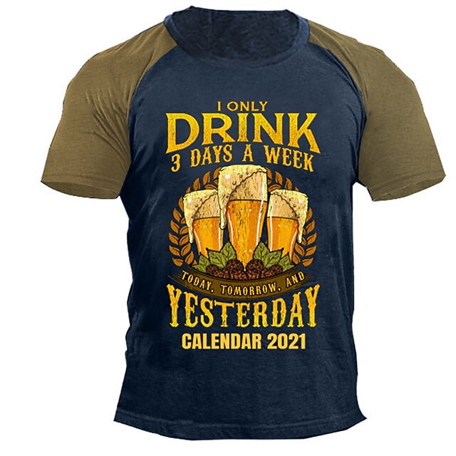 Men's T shirt 3D Print Graphic Beer Letter Crew Neck Casual Daily Print Short Sleeve Tops Fashion Vintage Classic Comfortable Blue
Men's T shirt 3D Print Graphic Beer Letter Crew Neck Casual Daily Print Short Sleeve Tops Fashion Vintage Classic Comfortable Blue