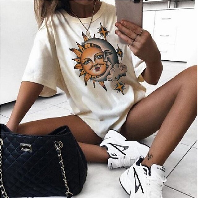 Women's Painting T shirt Galaxy Graphic Print Round Neck Ethnic Vintage Beach Tops White / 3D Print
Women's Painting T shirt Galaxy Graphic Print Round Neck Ethnic Vintage Beach Tops White / 3D Print