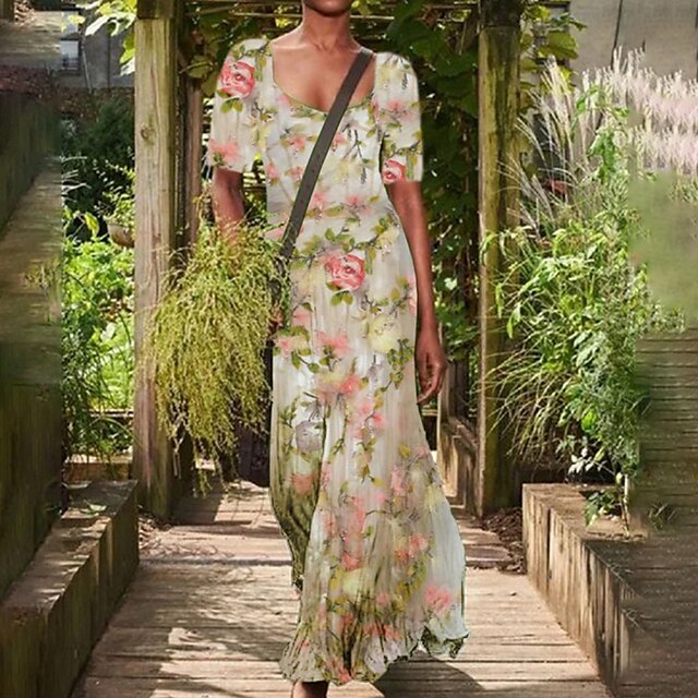 Women's A Line Dress Maxi long Dress Green Gray Pink Short Sleeve Floral Print Spring Summer Square Neck Casual Modern 2022 S M L XL XXL 3XL 4XL 5XL
Women's A Line Dress Maxi long Dress Green Gray Pink Short Sleeve Floral Print Spring Summer Square Neck Casual Modern 2022 S M L XL XXL 3XL 4XL 5XL