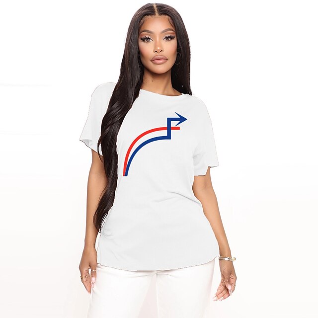Women's T shirt Striped Graphic Print Round Neck Basic Tops 100% Cotton Green Blue White
Women's T shirt Striped Graphic Print Round Neck Basic Tops 100% Cotton Green Blue White