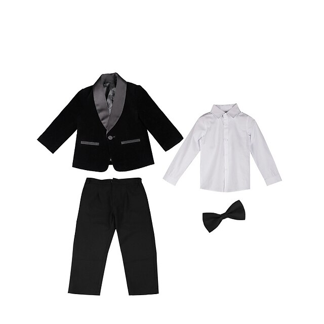 Kids Boys T-shirt Shorts FormalSet Clothing Set 4 Pieces Long Sleeve Green Black Wine Solid Color Bow Special Occasion Formal Gentle 3-10 Years
Kids Boys T-shirt Shorts FormalSet Clothing Set 4 Pieces Long Sleeve Green Black Wine Solid Color Bow Special Occasion Formal Gentle 3-10 Years
