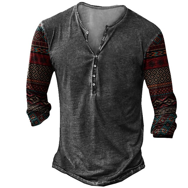 Men's Henley Shirt Tee T shirt 3D Print Graphic Color Block Tribal Plus Size Henley Casual Daily Button-Down Print Long Sleeve Tops Casual Retro Designer Military Gray
Men's Henley Shirt Tee T shirt 3D Print Graphic Color Block Tribal Plus Size Henley Casual Daily Button-Down Print Long Sleeve Tops Casual Retro Designer Military Gray