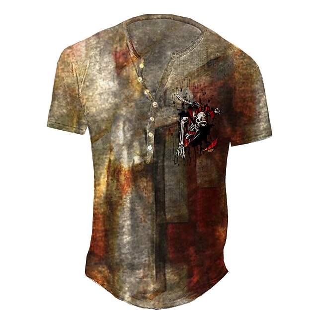 Men's Henley Shirt Tee T shirt 3D Print Graphic Skull Plus Size Henley Daily Sports Button-Down Print Short Sleeve Tops Basic Casual Classic Designer Khaki
Men's Henley Shirt Tee T shirt 3D Print Graphic Skull Plus Size Henley Daily Sports Button-Down Print Short Sleeve Tops Basic Casual Classic Designer Khaki