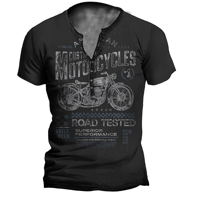 Men's Henley Shirt T shirt 3D Print Graphic Motorcycle Henley Casual Daily Button-Down Print Short Sleeve Tops Casual Vintage Classic Designer Black
Men's Henley Shirt T shirt 3D Print Graphic Motorcycle Henley Casual Daily Button-Down Print Short Sleeve Tops Casual Vintage Classic Designer Black