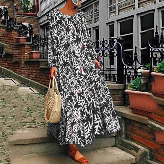 Women's A Line Dress Maxi long Dress Black Red Light Blue Long Sleeve Floral Print Spring Summer Round Neck Casual 2022 S M L XL XXL 3XL
Women's A Line Dress Maxi long Dress Black Red Light Blue Long Sleeve Floral Print Spring Summer Round Neck Casual 2022 S M L XL XXL 3XL