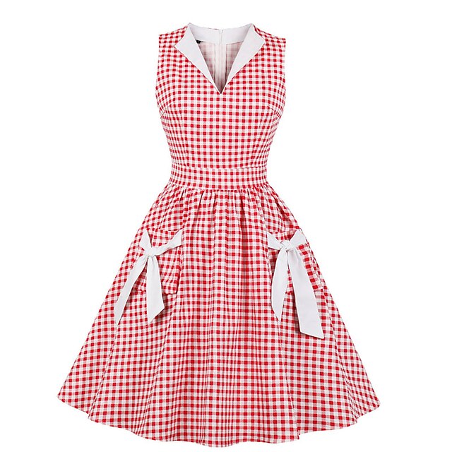 Women's A Line Dress Knee Length Dress Green Red Sleeveless Plaid Bow Print Spring Summer Shirt Collar Elegant Formal Vintage 2022 S M L XL XXL 3XL 4XL
Women's A Line Dress Knee Length Dress Green Red Sleeveless Plaid Bow Print Spring Summer Shirt Collar Elegant Formal Vintage 2022 S M L XL XXL 3XL 4XL