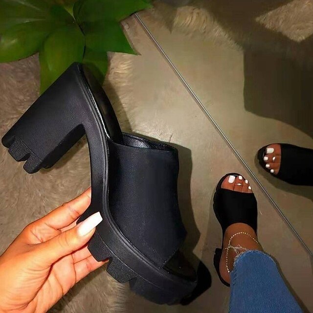 Women's Mules Platform Sandals Plus Size Heeled Mules Platform Chunky Heel Open Toe Casual Daily PU Leather Loafer Spring Summer Solid Colored Green White Black
Women's Mules Platform Sandals Plus Size Heeled Mules Platform Chunky Heel Open Toe Casual Daily PU Leather Loafer Spring Summer Solid Colored Green White Black