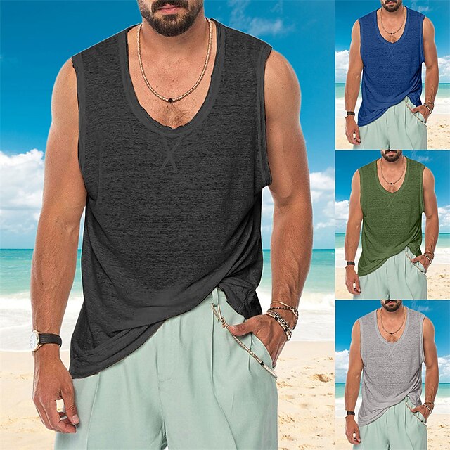 Men's Tank Top Vest Undershirt Solid Color Crew Neck Casual Daily Sleeveless Tops Lightweight Fashion Big and Tall Sports Green Blue Black / Summer
Men's Tank Top Vest Undershirt Solid Color Crew Neck Casual Daily Sleeveless Tops Lightweight Fashion Big and Tall Sports Green Blue Black / Summer