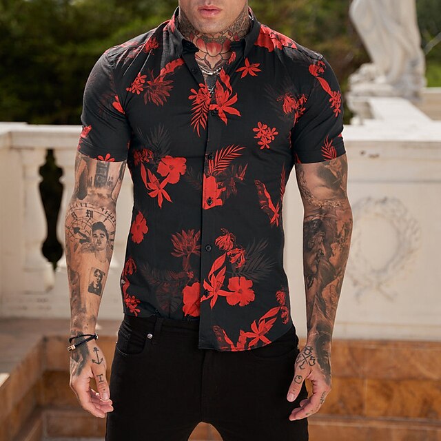 Men's Shirt Leaves Turndown Party Casual Button-Down Short Sleeve Tops Casual Vintage Streetwear Black / Red
Men's Shirt Leaves Turndown Party Casual Button-Down Short Sleeve Tops Casual Vintage Streetwear Black / Red