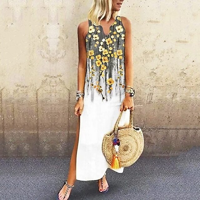Women's Shift Dress Midi Dress Gray Sleeveless Floral Split Print Spring Summer V Neck Vacation 2022 S M L XL XXL
Women's Shift Dress Midi Dress Gray Sleeveless Floral Split Print Spring Summer V Neck Vacation 2022 S M L XL XXL