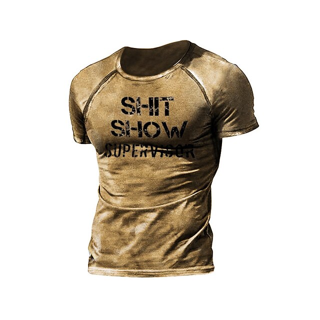 Men's T shirt Graphic Letter Crew Neck Casual Daily Print Short Sleeve Tops Lightweight Fashion Big and Tall Sports Khaki
Men's T shirt Graphic Letter Crew Neck Casual Daily Print Short Sleeve Tops Lightweight Fashion Big and Tall Sports Khaki